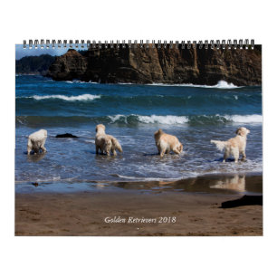 Mural Calendrier 2018 de golden retriever
