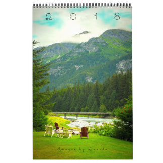 Mural Calendrier 2018 de l'Alaska avec bio