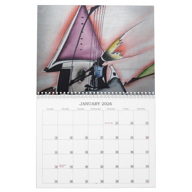 Mural Calendrier à la maison africain 1 de décor (Jan 2026)