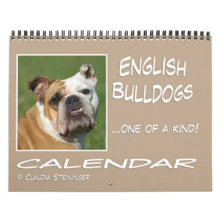 Mural Calendrier anglais 2011 de bouledogue