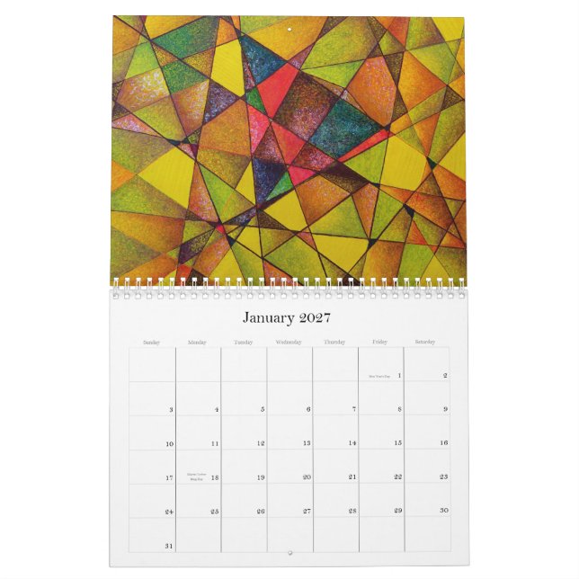 Mural CALENDRIER - art abstrait I - 2012 (Jan 2027)