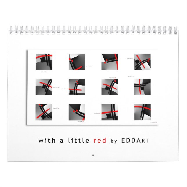 Mural Calendrier ART - avec un peu de rouge (Protection)