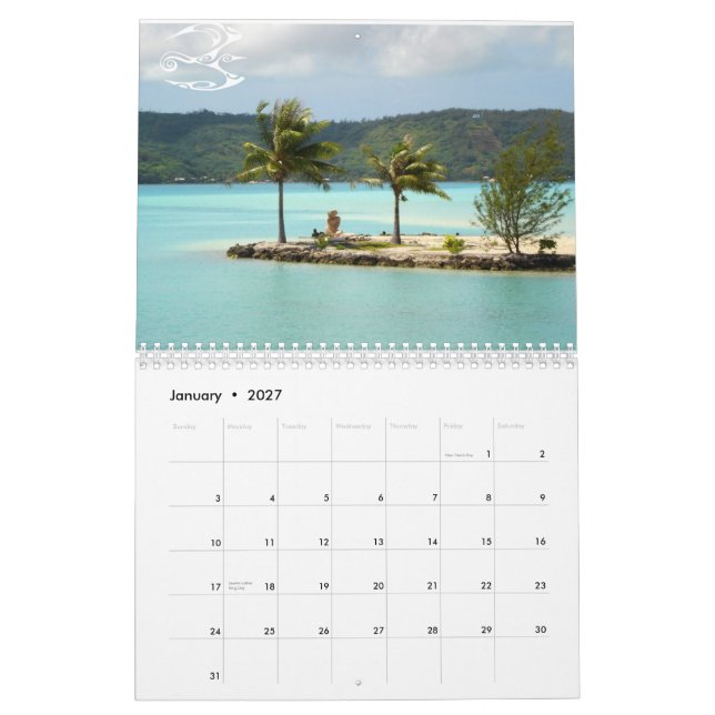 Mural Calendrier Bora Bora 2011 (Jan 2027)