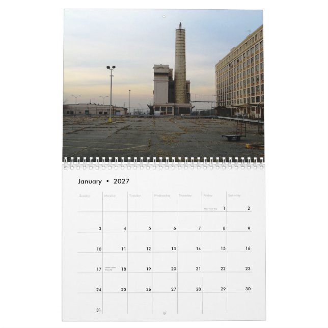 Mural Calendrier : Brooklyn industriel (Jan 2027)
