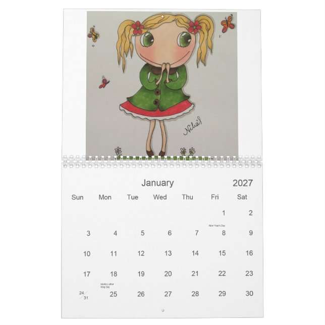 Mural calendrier créatif (Jan 2027)