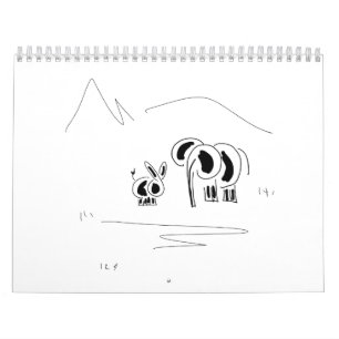 Mural calendrier d'âne et d'éléphant