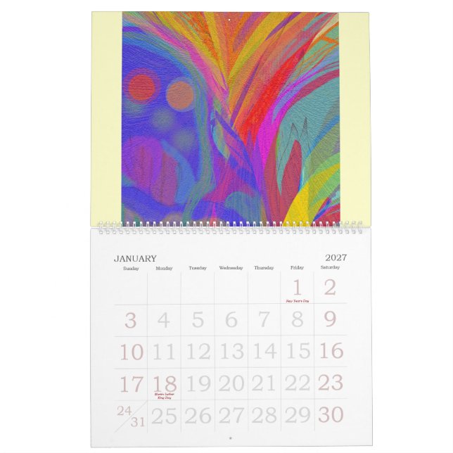 Mural Calendrier d'art d'ABSTRACTION (Jan 2027)