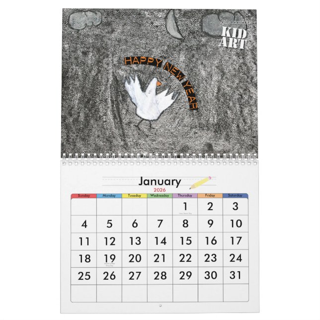 Mural Calendrier d'art de 2010 enfants (Jan 2026)