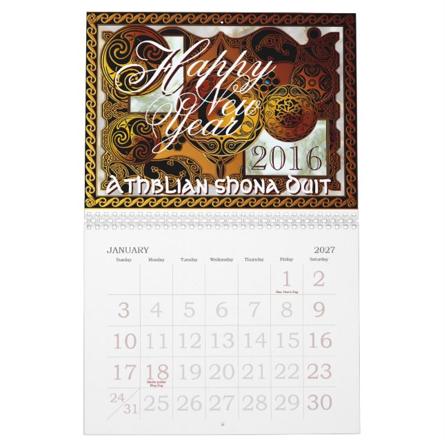 Mural Calendrier d'art de 2016 Celtic (Jan 2027)
