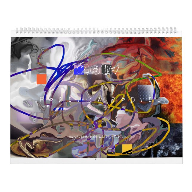 Mural CALENDRIER d'ART de 2017 abstractions de Digitals (Protection)
