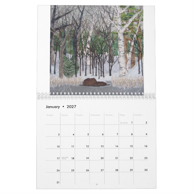 Mural Calendrier d'art de textile (Jan 2027)