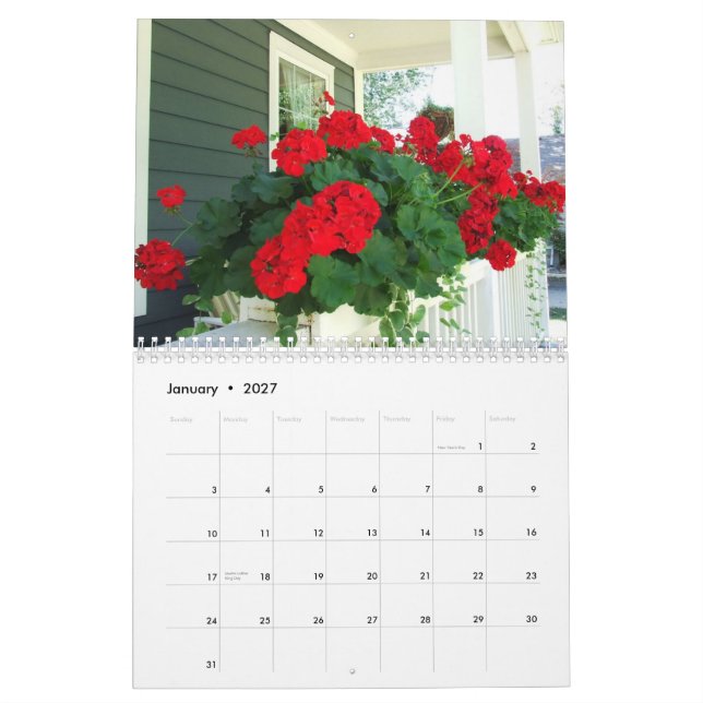 Mural Calendrier de 2012 fleurs (Jan 2027)