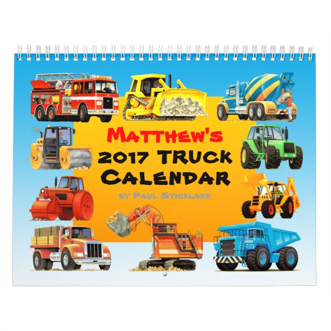 Mural Calendrier de camion de construction de 2017 (Protection)
