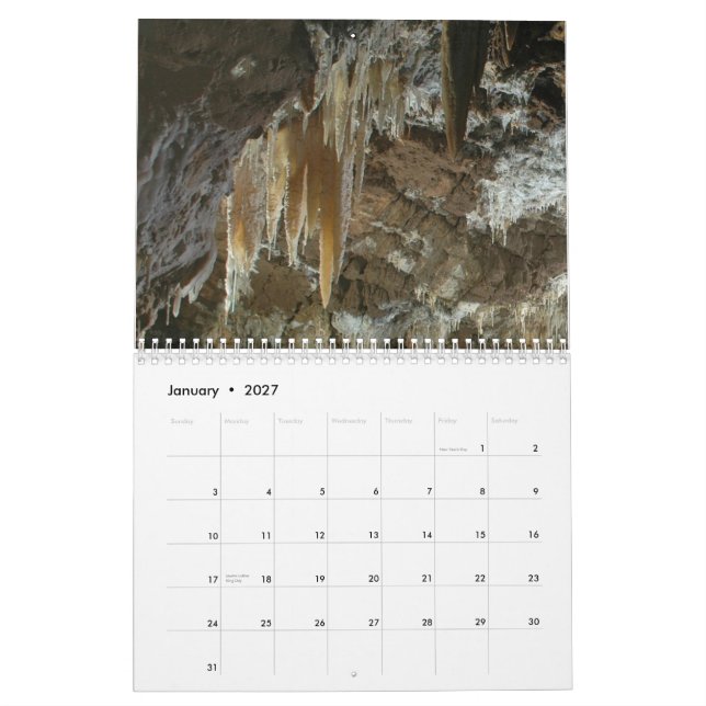 Mural Calendrier de cavernes (Jan 2027)