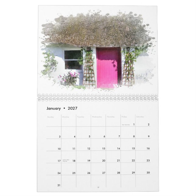 Mural Calendrier de charme de l'Irlande (Jan 2027)