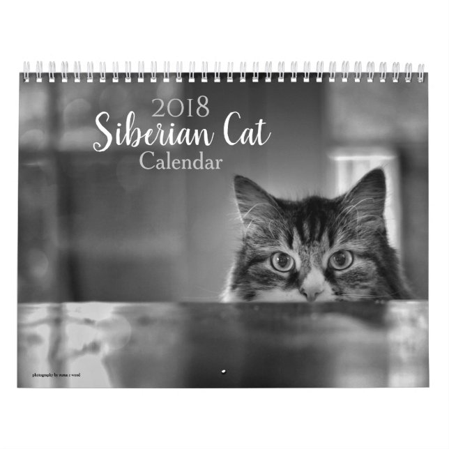 Mural Calendrier de chat de 2018 Sibériens (Protection)