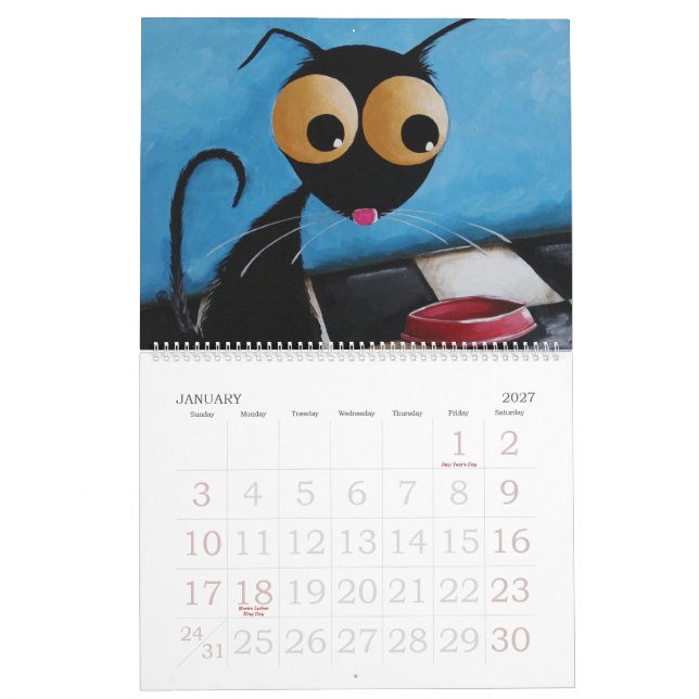 Mural Calendrier de chat de Stressie (Jan 2027)