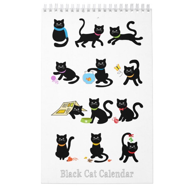 Mural Calendrier de chat noir (Protection)