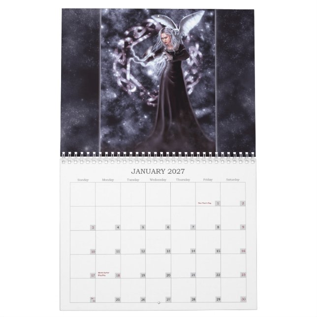 Mural Calendrier de douze mois du royaume de Tiffany (Jan 2027)