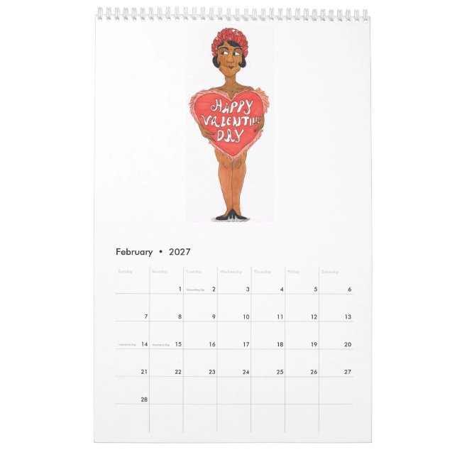 Mural Calendrier de filles de scène (Feb 2027)