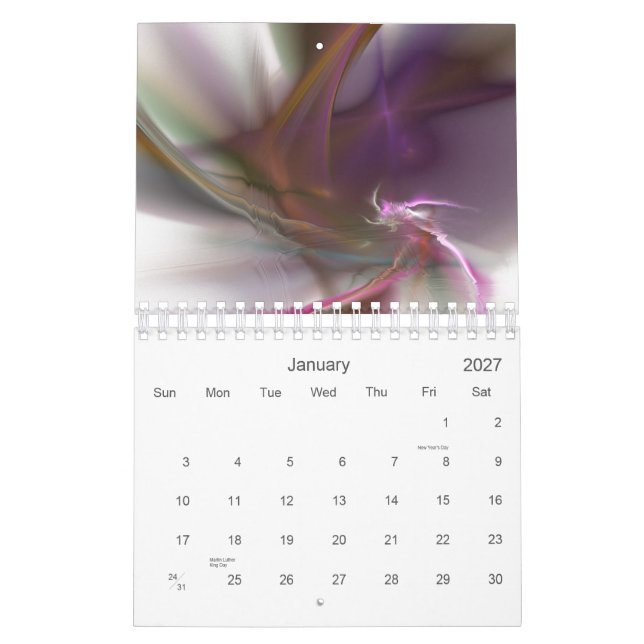 Mural Calendrier de fractale (Jan 2027)