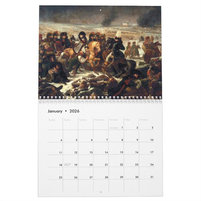 Mural Calendrier de guerres napoléoniennes (Jan 2026)