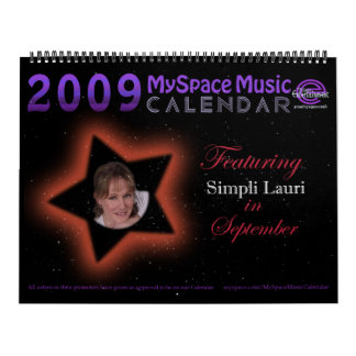 Mural CALENDRIER de MUSIQUE de 2009 MYSPACE comportant