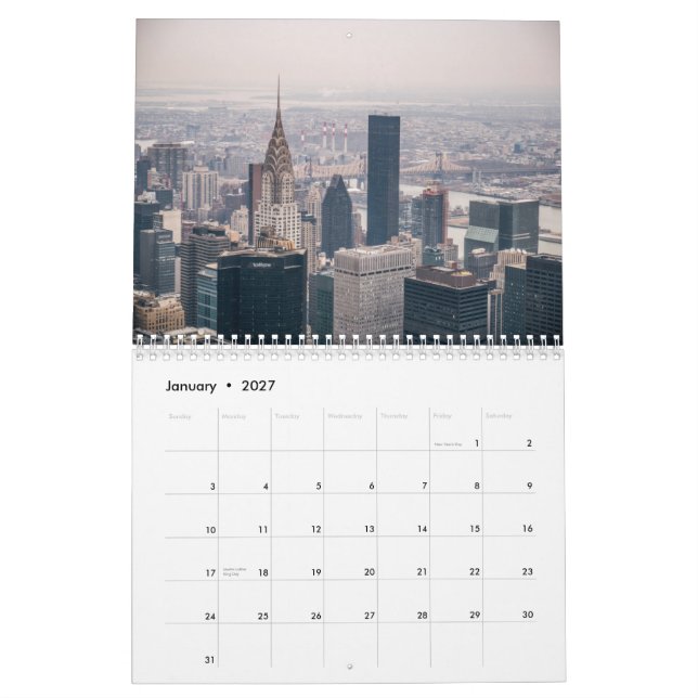 Mural Calendrier de New York 2015 (Jan 2027)