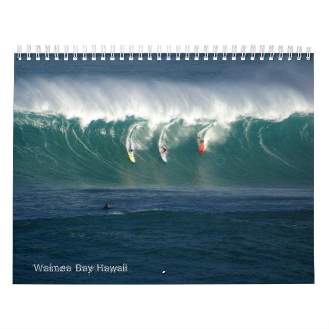 Mural Calendrier de vagues de baie de Waimea grand (Protection)