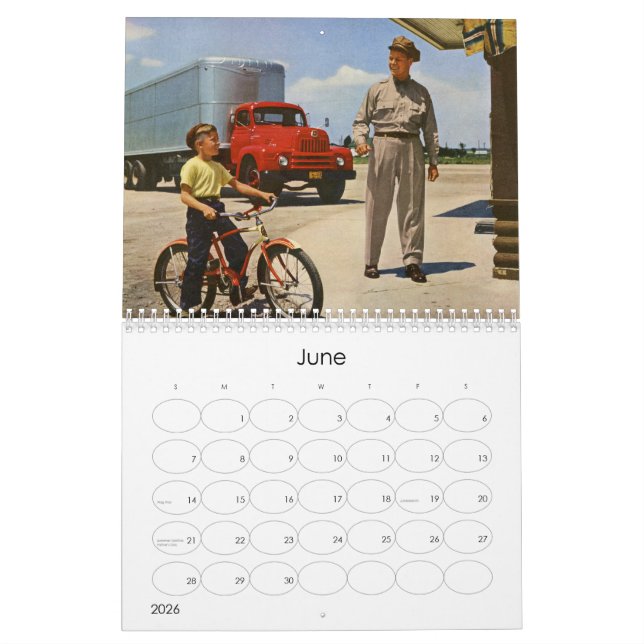 Mural Calendrier de vie Vintage 2016 (Jun 2026)