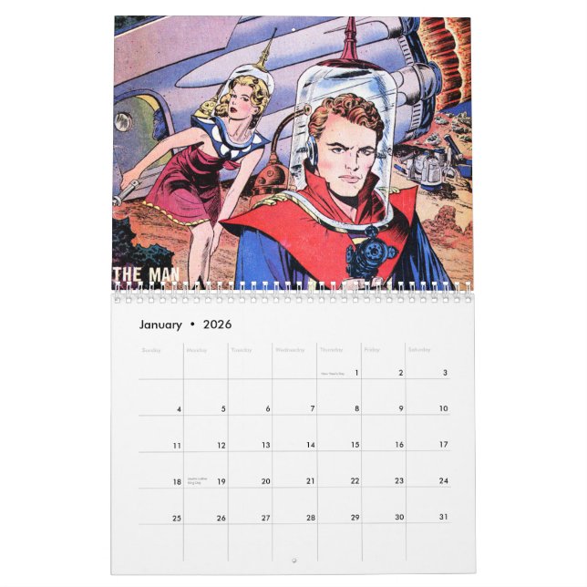 Mural Calendrier des bandes dessinées 2014 de l'espace (Jan 2026)