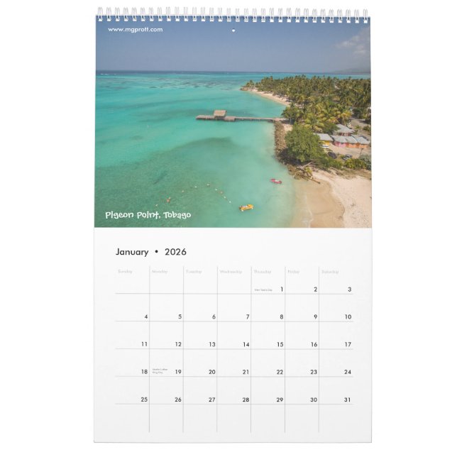 Mural Calendrier des Caraïbes (Jan 2026)