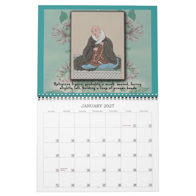 Mural Calendrier des dessins japonais du XIXe siècle (Jan 2027)