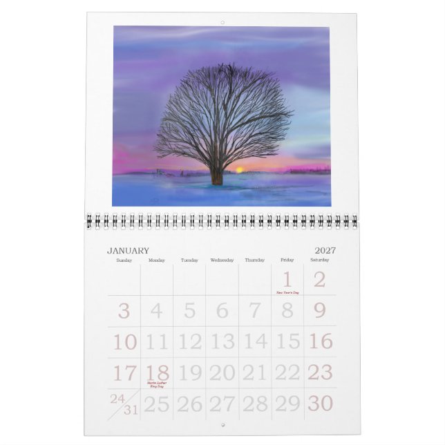 Mural Calendrier des dessins numériques Julie Richman (Jan 2027)