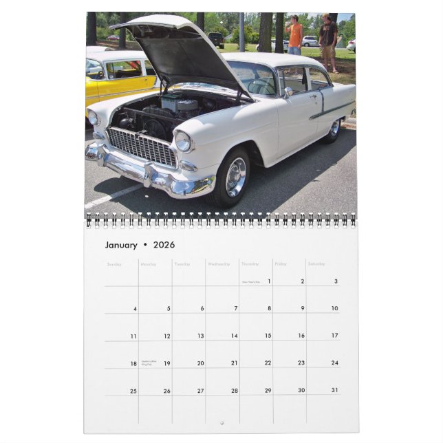 Mural Calendrier des muscles classiques Chevy 2011 (Jan 2026)