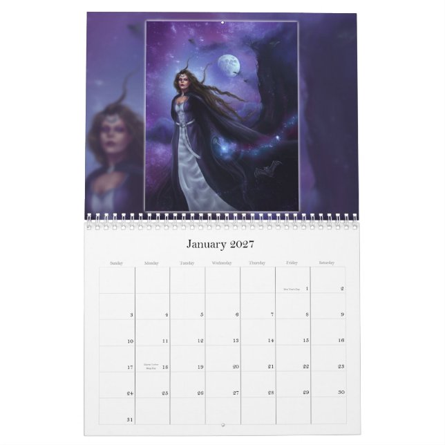 Mural Calendrier d'imaginaire du royaume de Tiffany (Jan 2027)