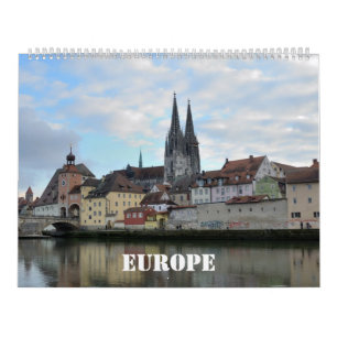 Mural Calendrier du mur de 12 mois Europe