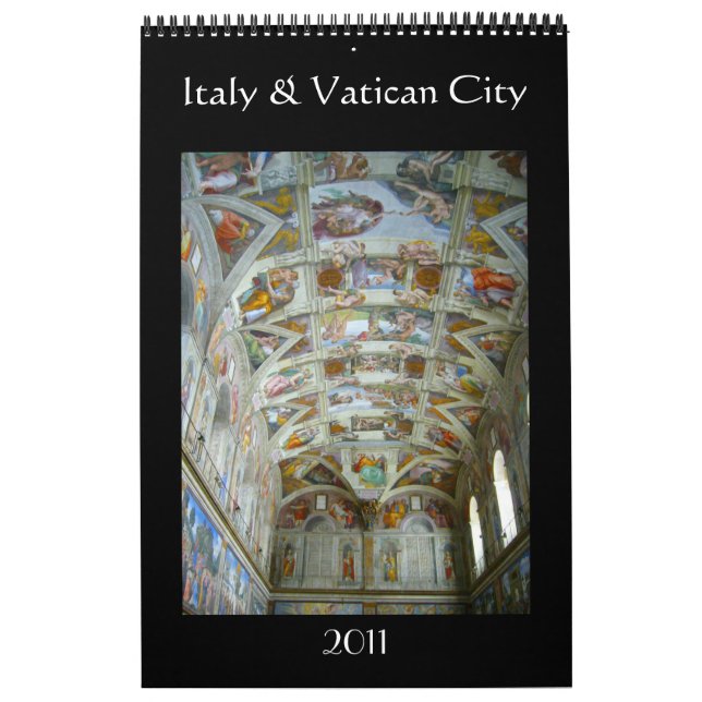Mural calendrier d'une seule page de l'Italie et de (Protection)