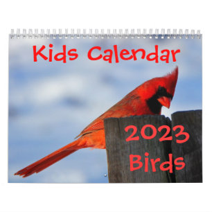 Mural Calendrier Enfants - 2023 - Oiseaux