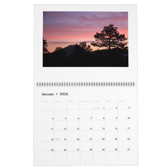 Mural Calendrier Estes Park Sunrise/Sunset 2015 (Jan 2026)