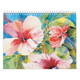 Mural Calendrier floral hawaïen