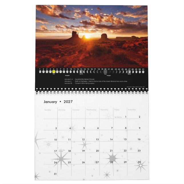Mural Calendrier lunaire 2015 Astronomy Wall Calendrier  (Jan 2027)