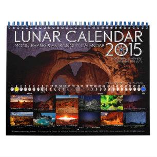 Mural Calendrier lunaire 2015 Astronomy Wall Calendrier