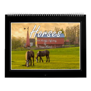Mural Calendrier mensuel des chevaux 2018 par Tom