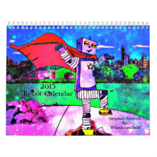 Mural Calendrier mensuel des robots 2015 comiques de