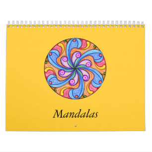 Mural Calendrier mignon de livre de coloriage de mandala