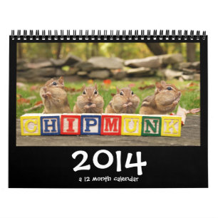 Mural Calendrier mignon fou des tamia 2014