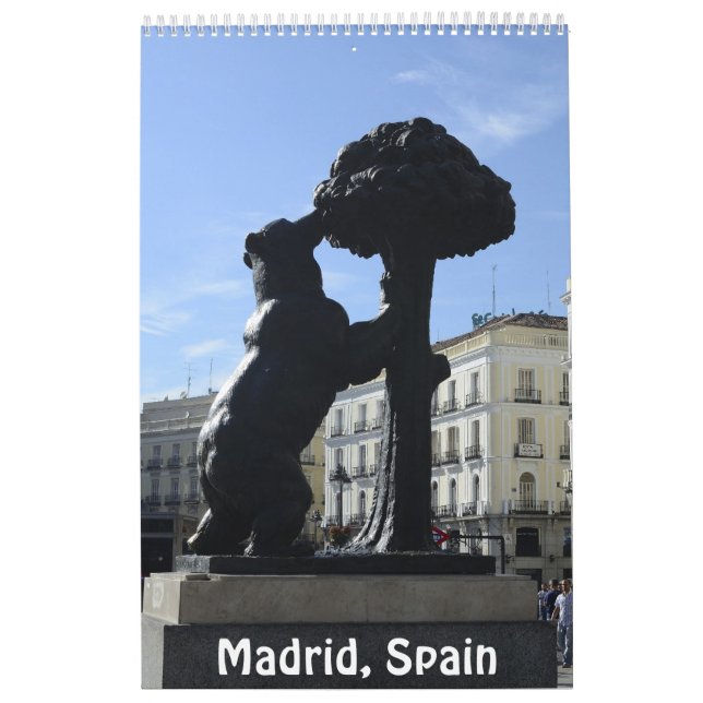 Mural Calendrier photo 12 mois Madrid, Espagne (Protection)