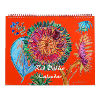 Mural Calendrier Red Dahlia
