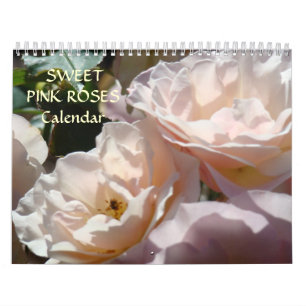 MURAL CALENDRIER ROSES FLEURS DE ROSE ROSE DOUX